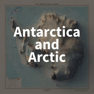 Image showing a vintage relief map of the Antarctica and Arctic