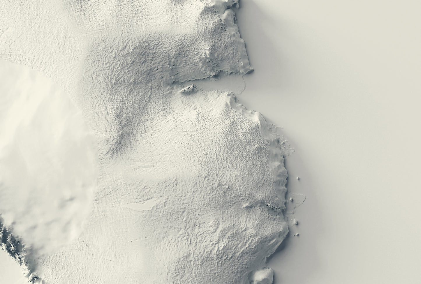 vintage shaded relief map of Antarctica