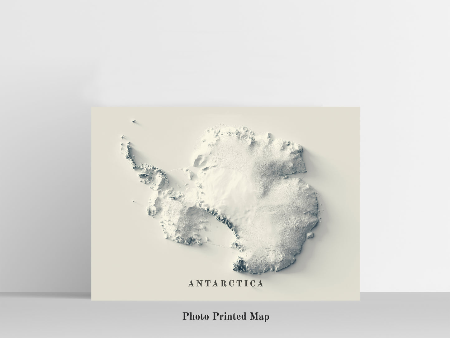 vintage shaded relief map of Antarctica