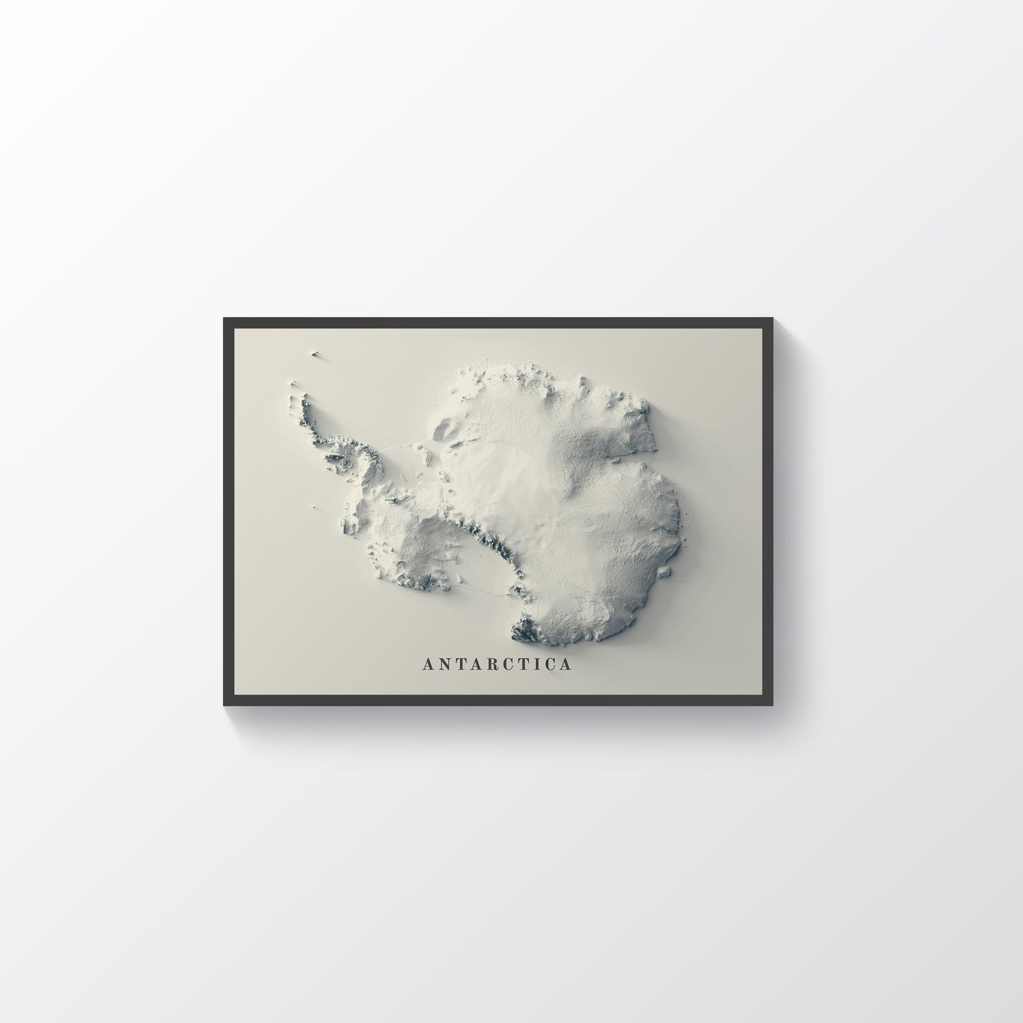 vintage shaded relief map of Antarctica