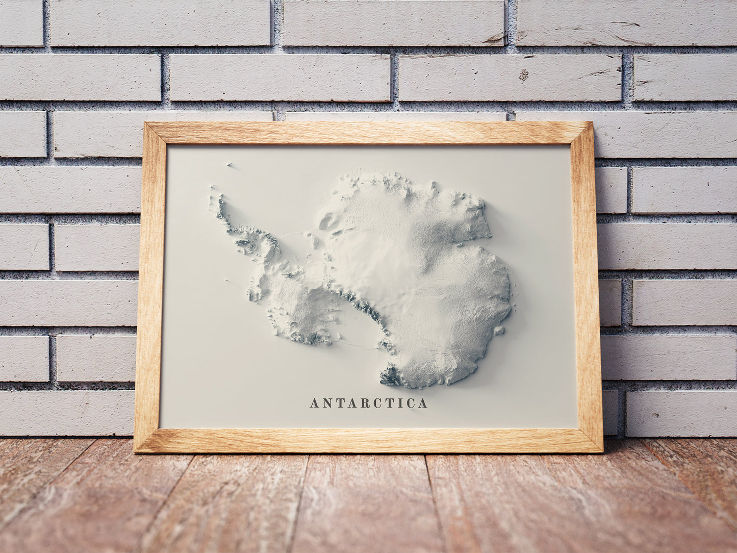 vintage shaded relief map of Antarctica
