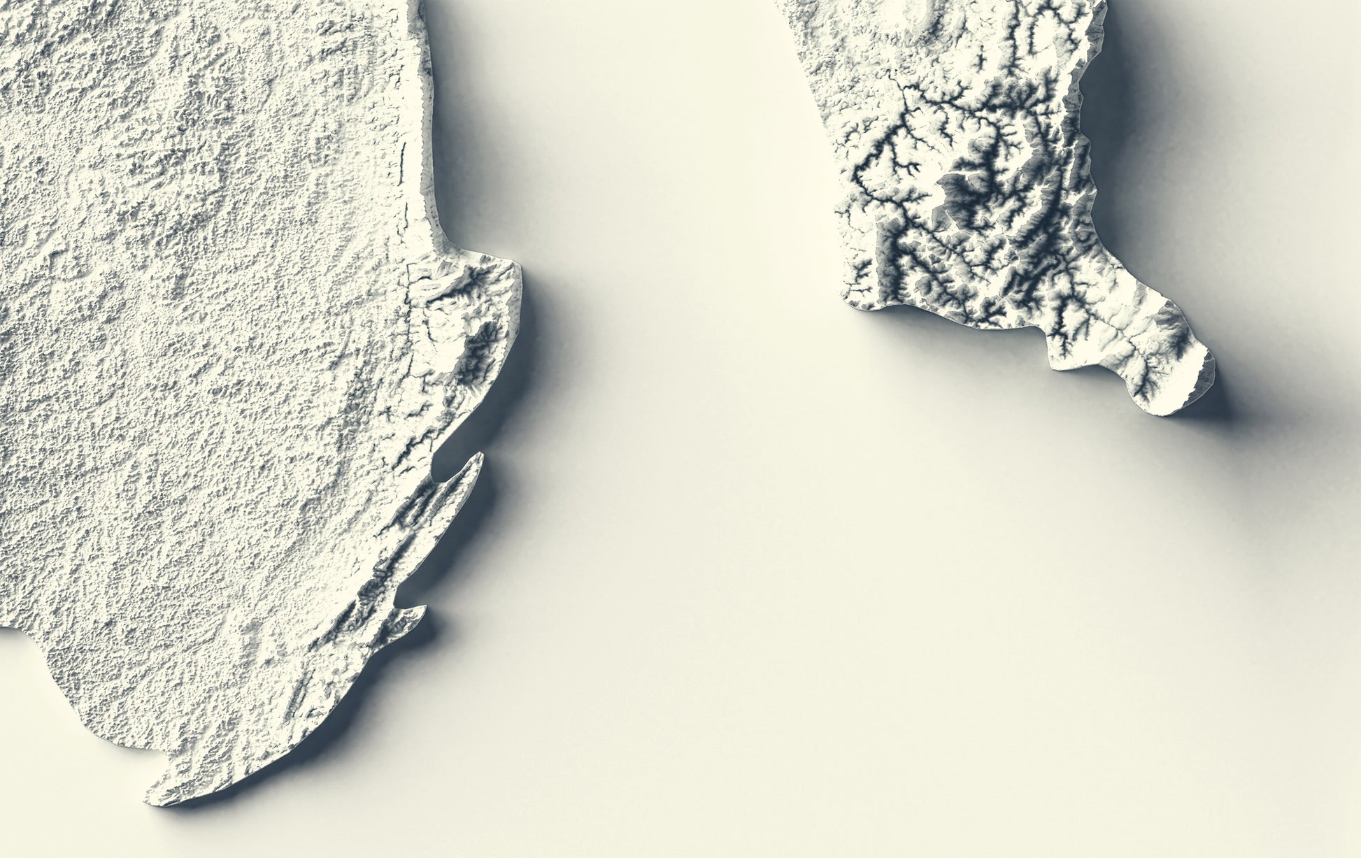 Detailed close-up of a Brunei relief map, showcasing textured topography and geographic contours