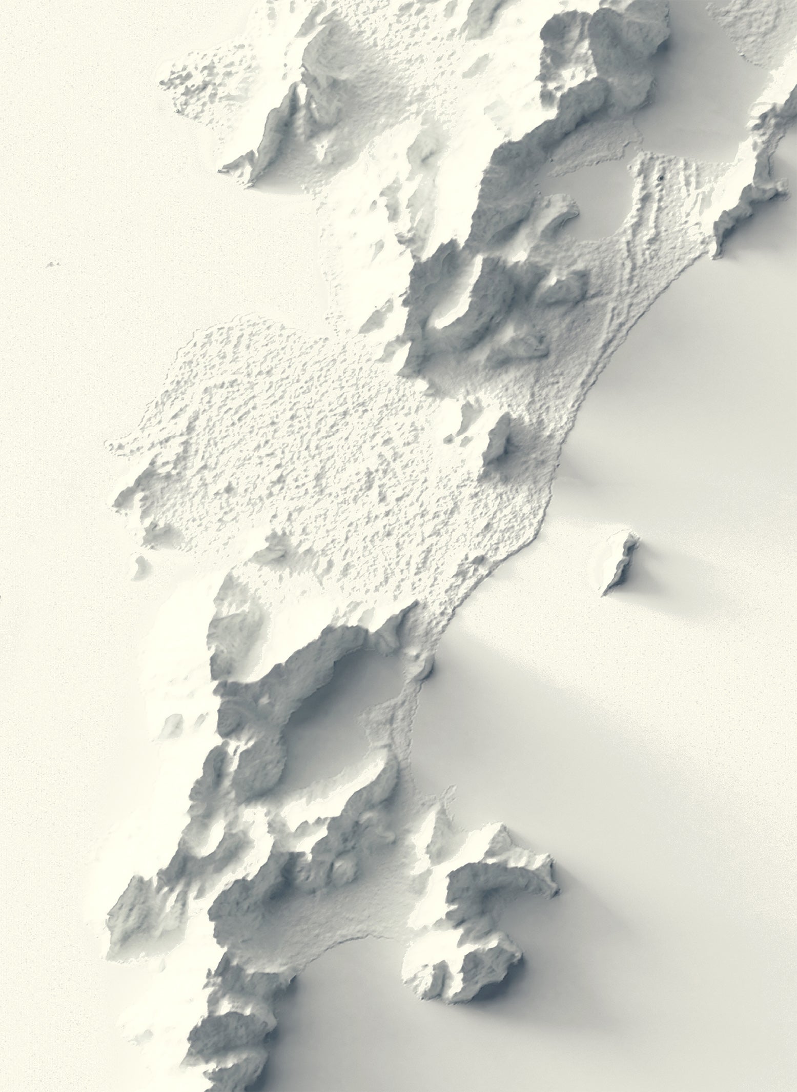 Detailed close-up of a vintage Florianopolis (Brazil) relief map, showcasing textured topography and geographic contours