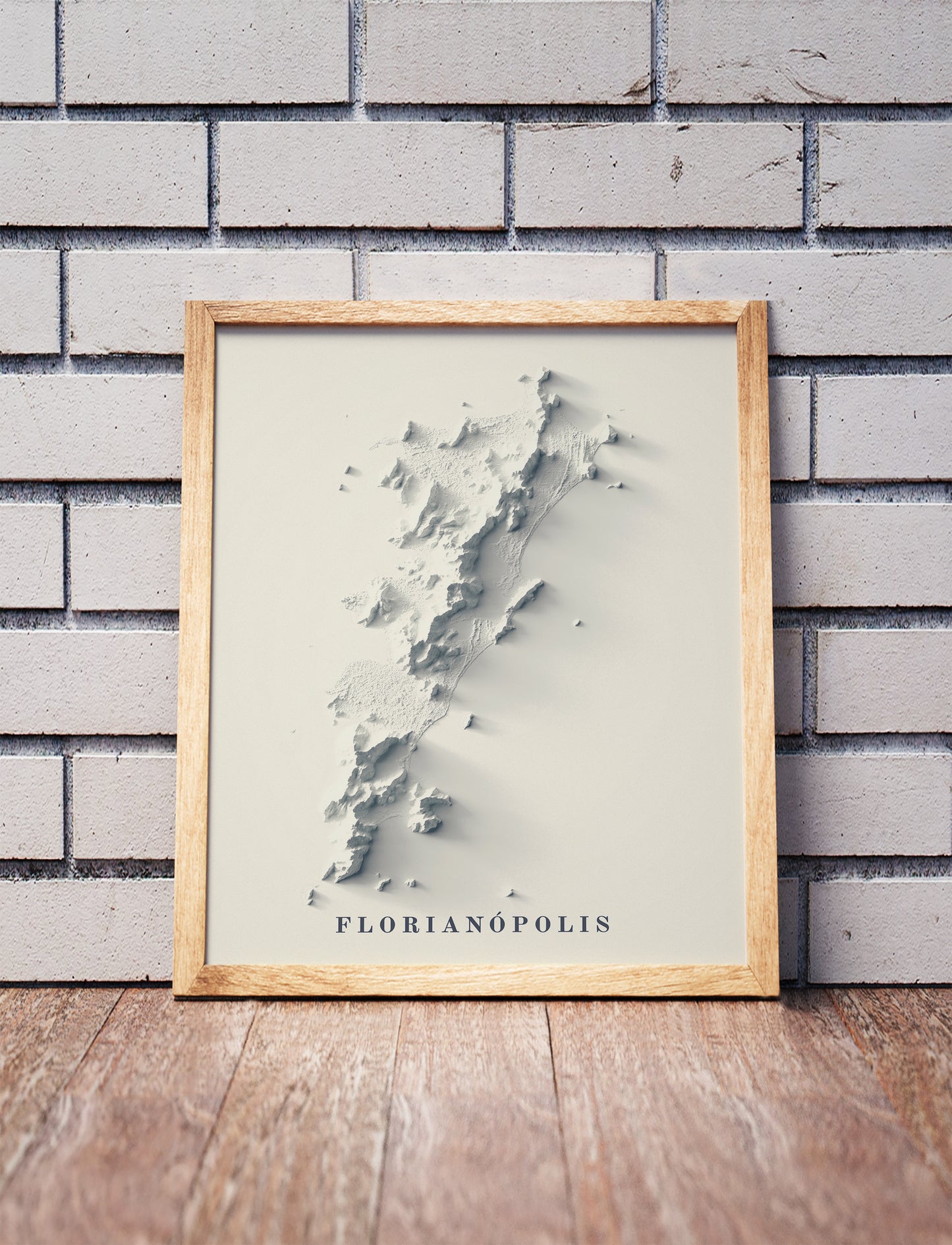 vintage shaded relief map of Florianopolis, Brazil