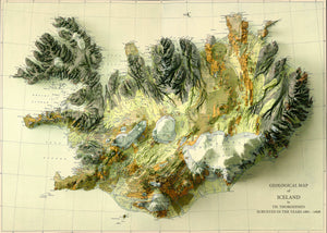 Image showing a shaded relief map of Iceland