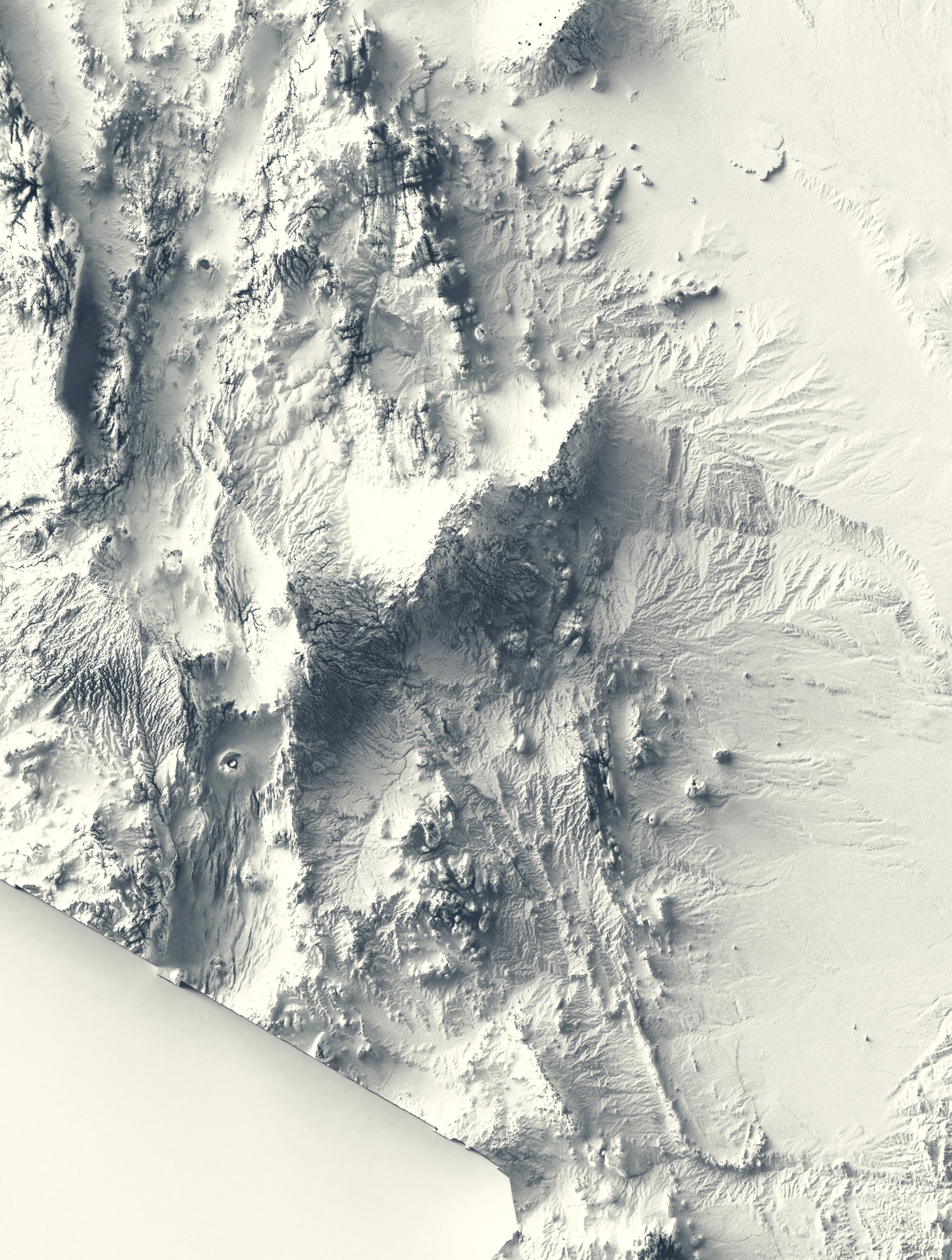 Detailed close-up of a Kenya relief map, showcasing textured topography and geographic contours