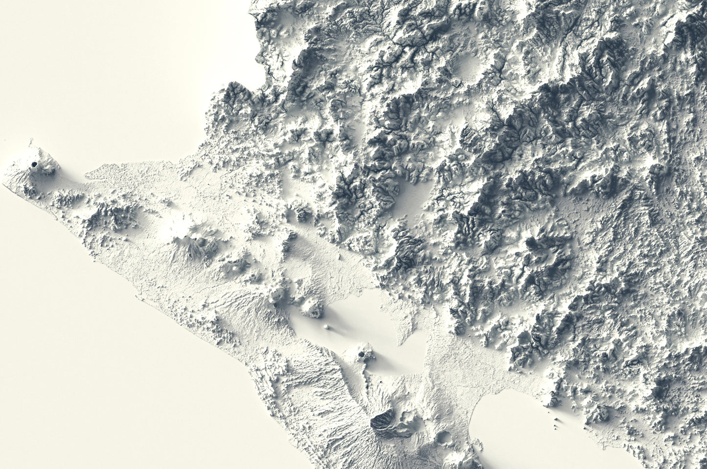 vintage shaded relief map of Nicaragua