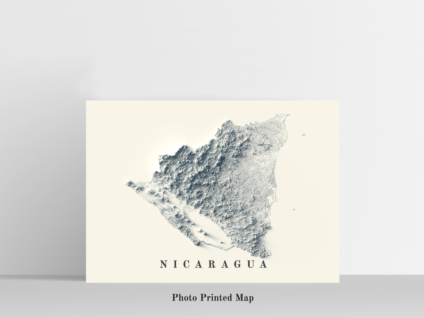 vintage shaded relief map of Nicaragua