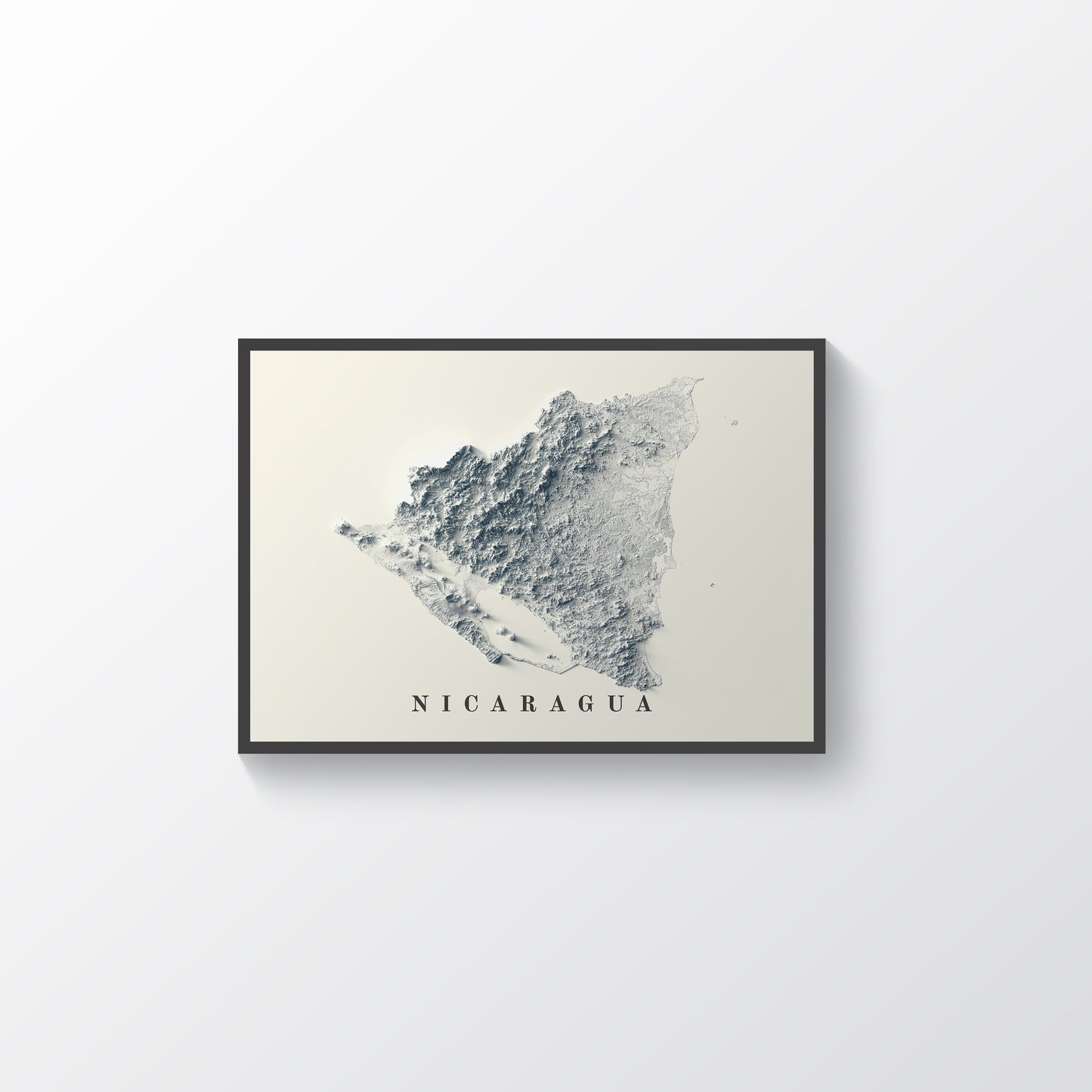 vintage shaded relief map of Nicaragua