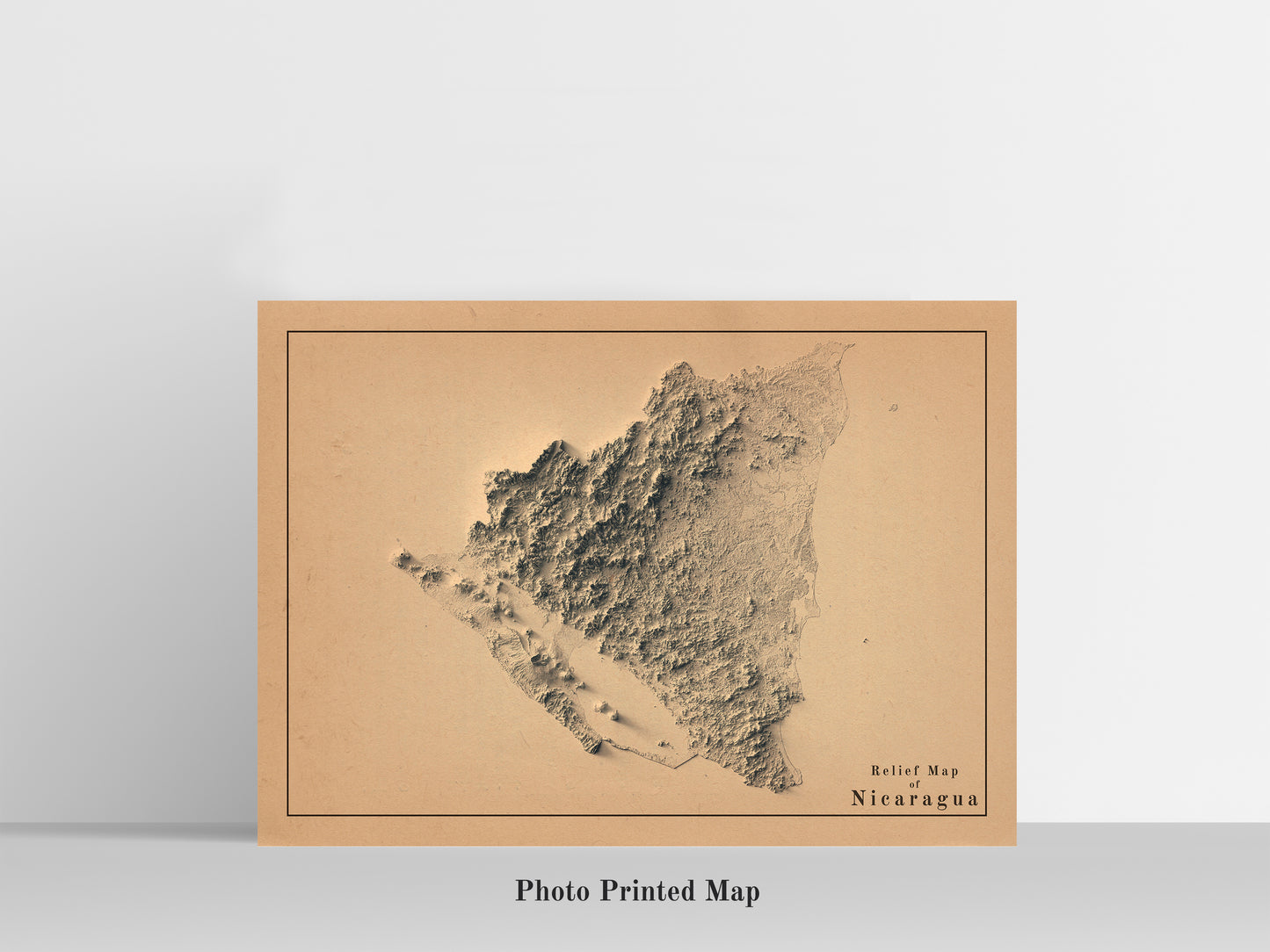 vintage shaded relief map of Nicaragua