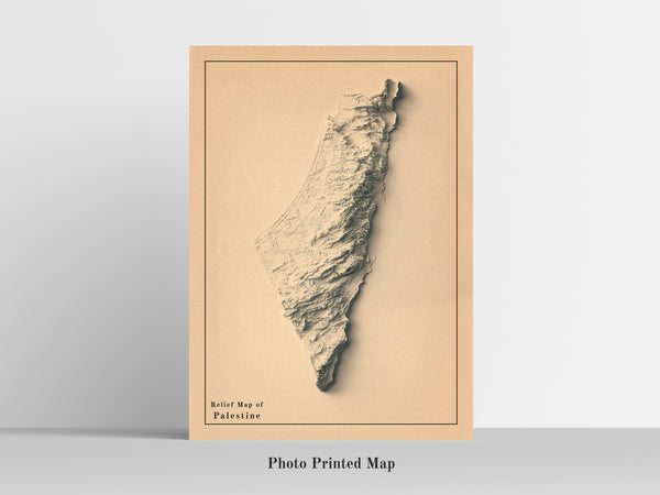 vintage shaded relief map of Palestine