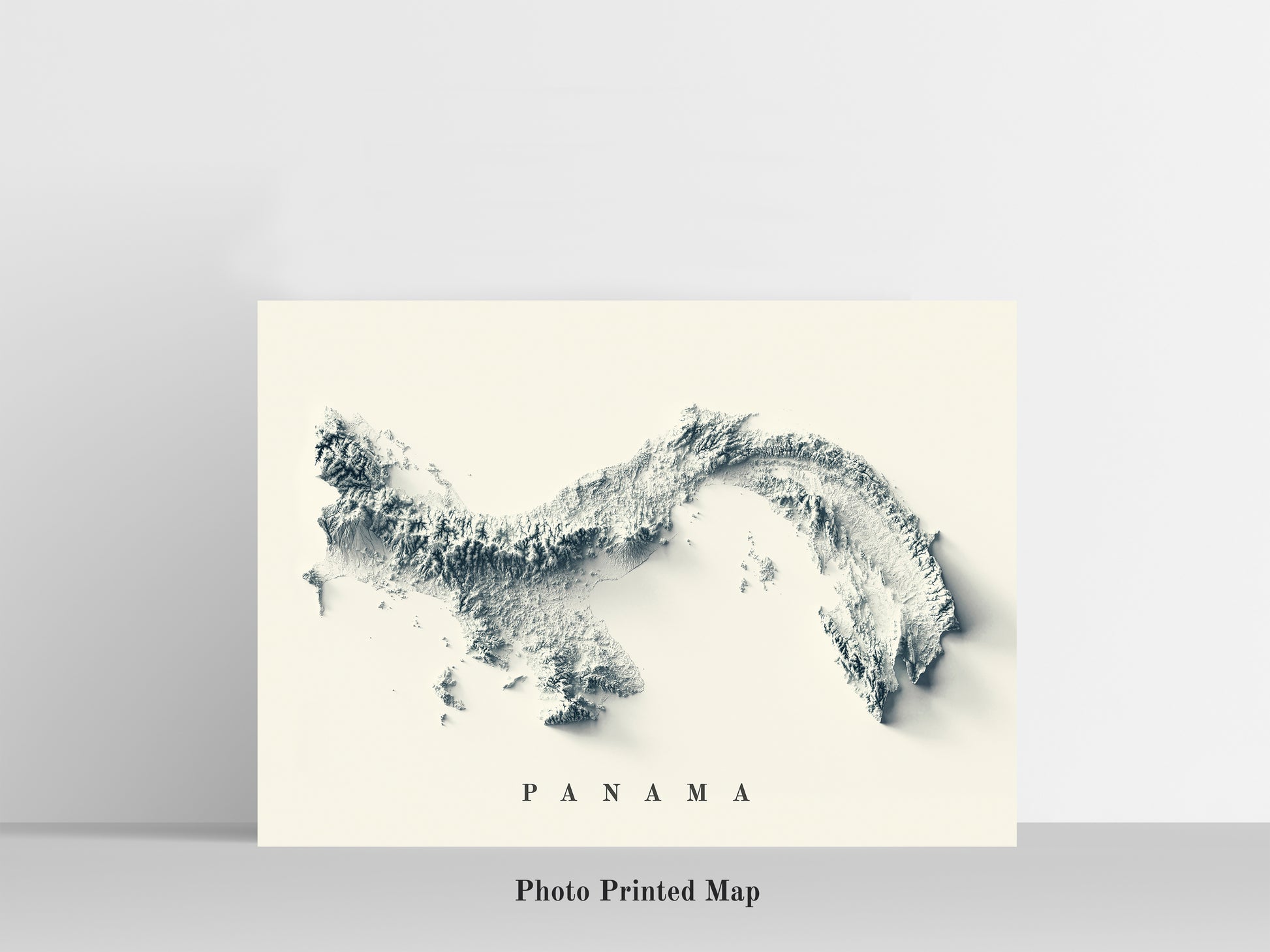 Panama Shaded relief map print, highlighting topography. Ideal for home decor and geography lovers