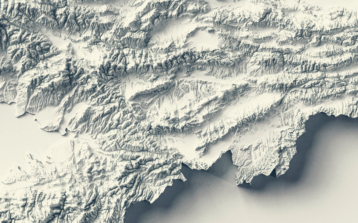 Detailed close-up of a vintage Kyrgyzstan relief map, showcasing textured topography and geographic contours