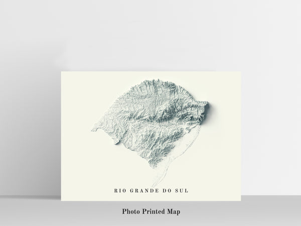 vintage shaded relief map of Rio Grande do Sul, Brazil