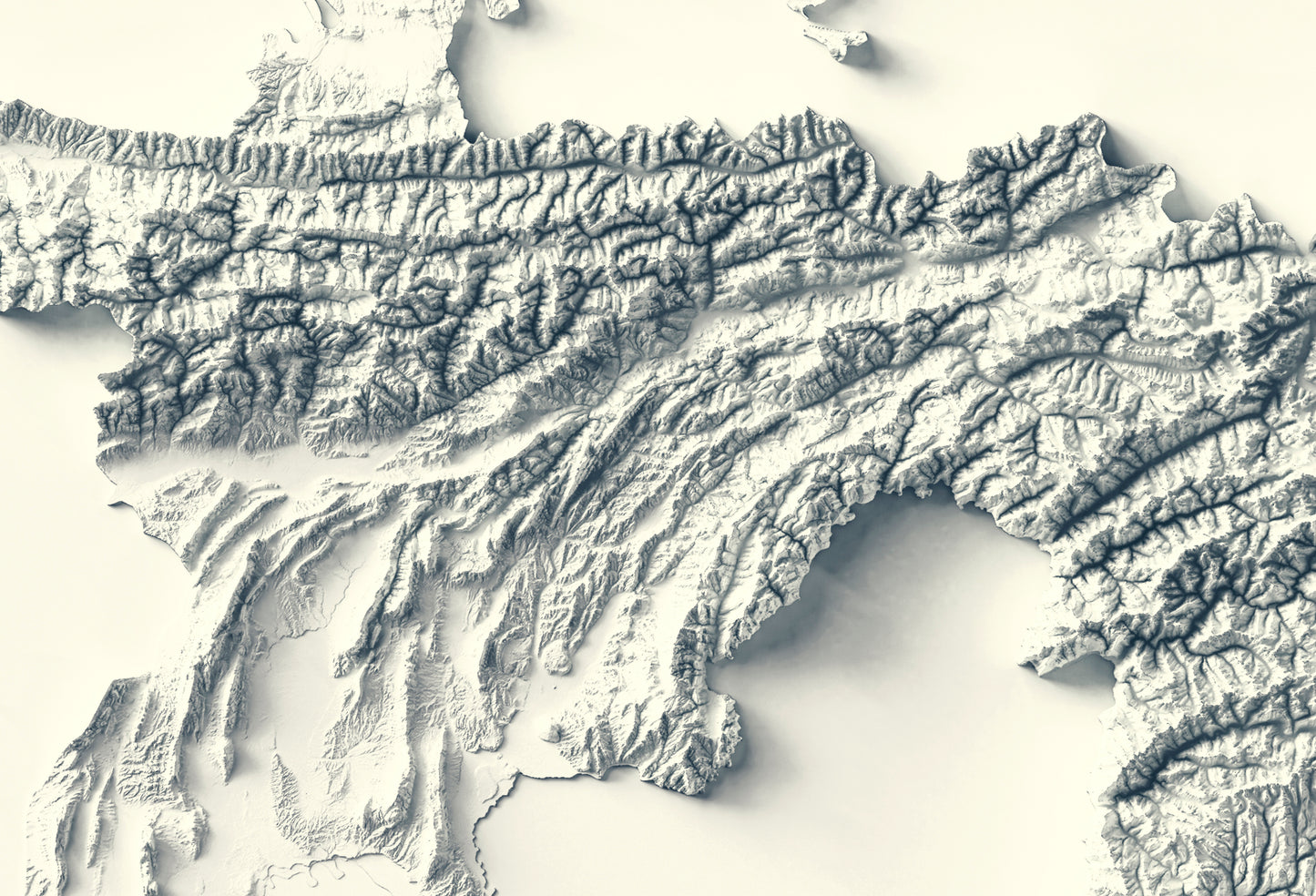Detailed close-up of a vintage Tajikistan relief map, showcasing textured topography and geographic contours