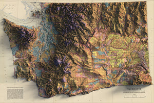 Image showing a shaded relief map of Washington state, United Stated of America