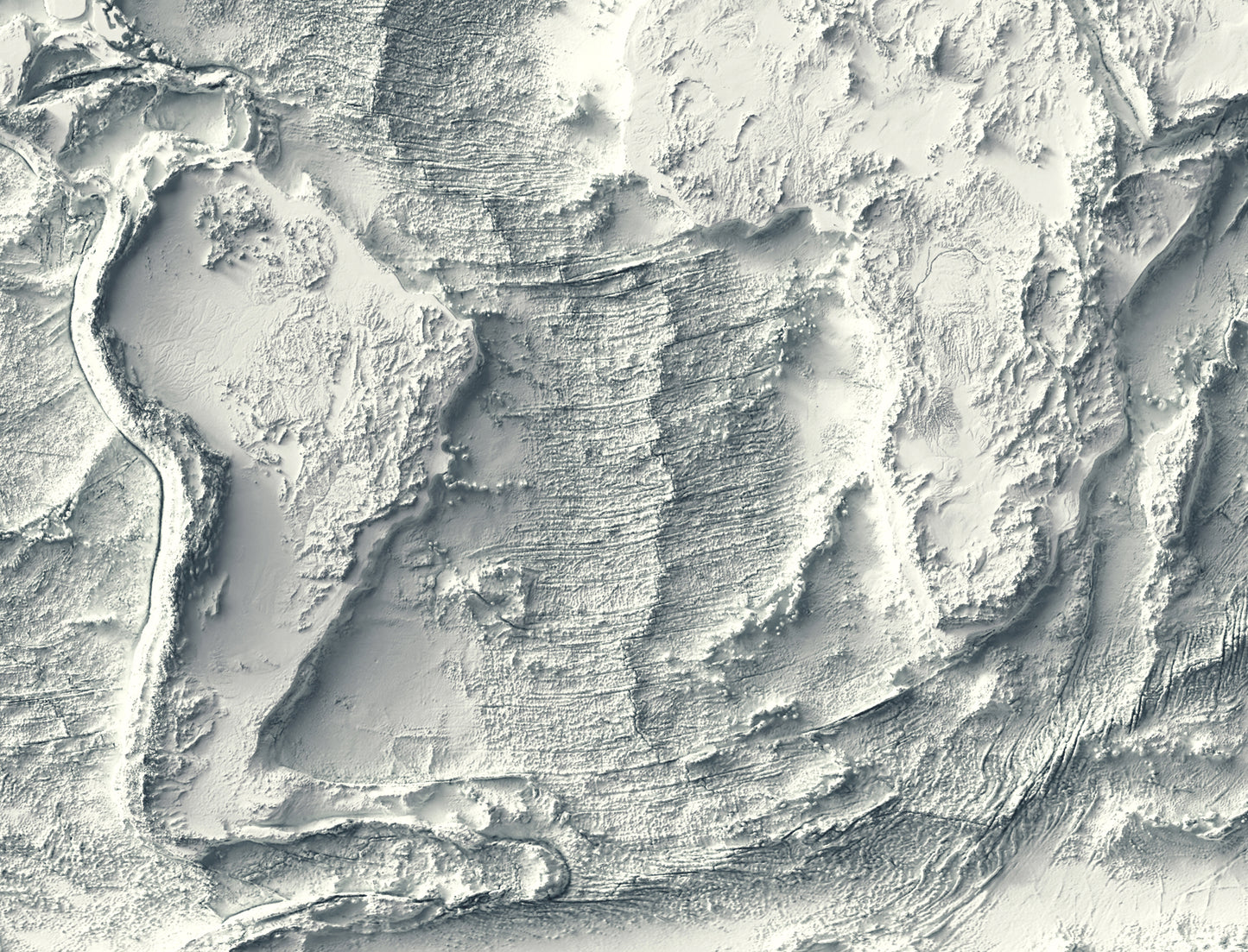 Detailed close-up of a World Bathymetric relief map, showcasing textured topography and geographic contours