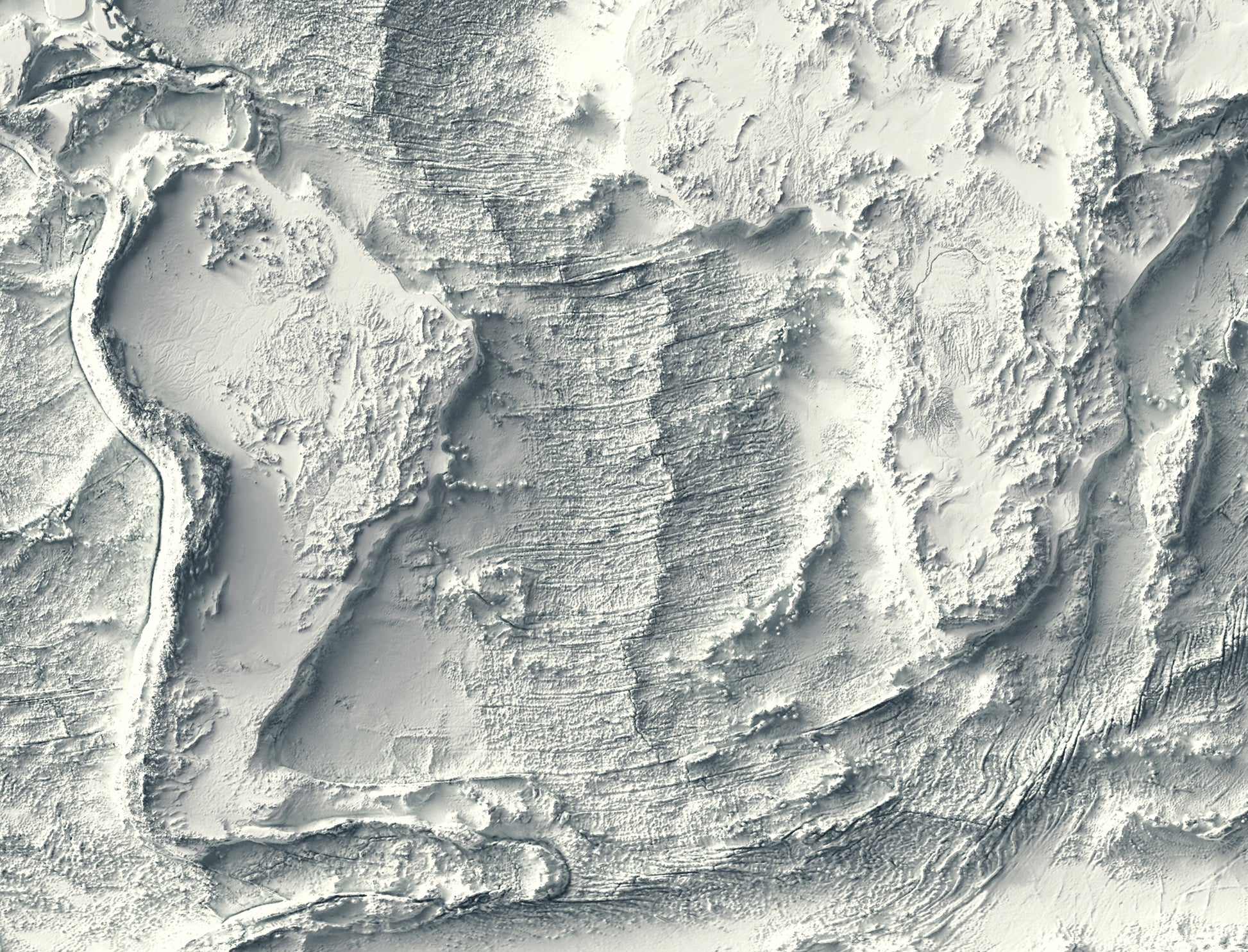 Detailed close-up of a World Bathymetric relief map, showcasing textured topography and geographic contours