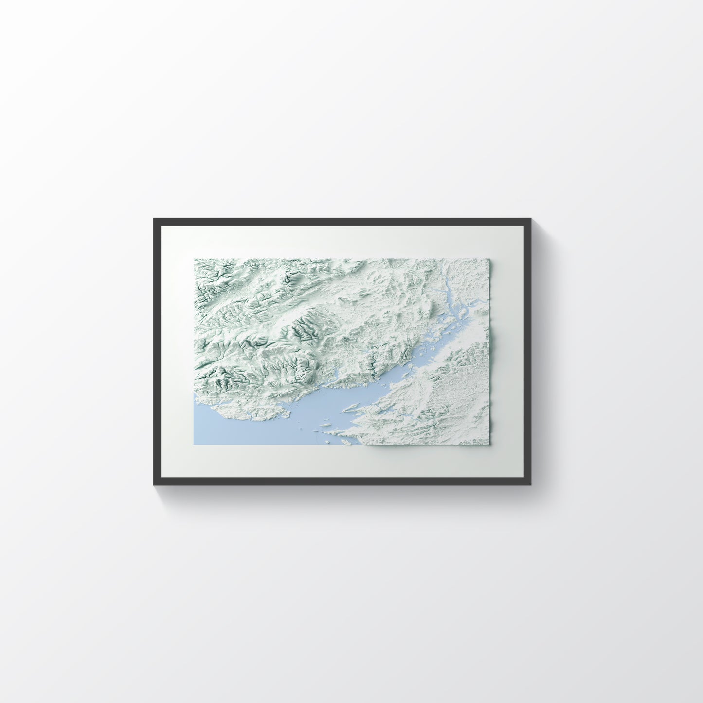 vintage shaded relief map of south wales