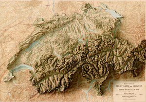 Image showing a shaded relief map of Switzerland