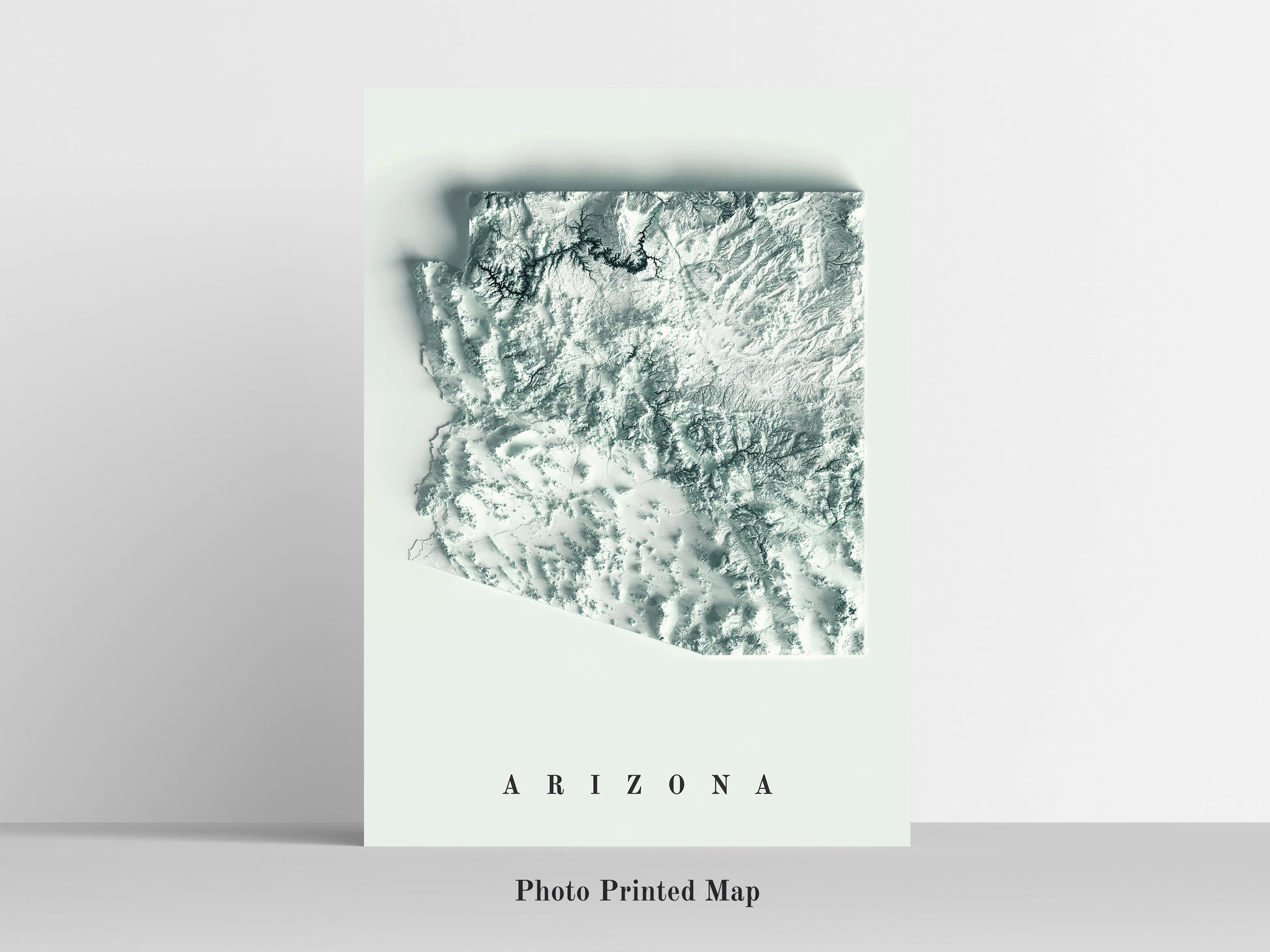 Arizona (USA) relief map print, highlighting topography. Ideal for home decor and geography lovers
