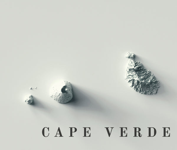 vintage shaded relief map of Cape Verde