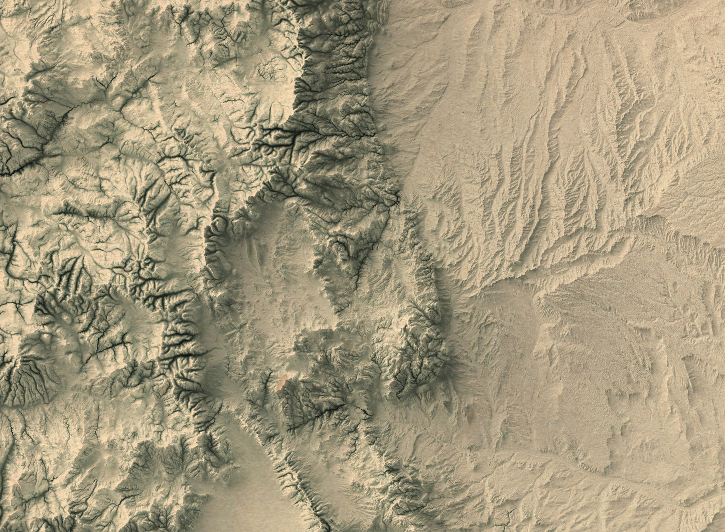 Detailed close-up of a Colorado (USA) relief map, showcasing textured topography and geographic contours