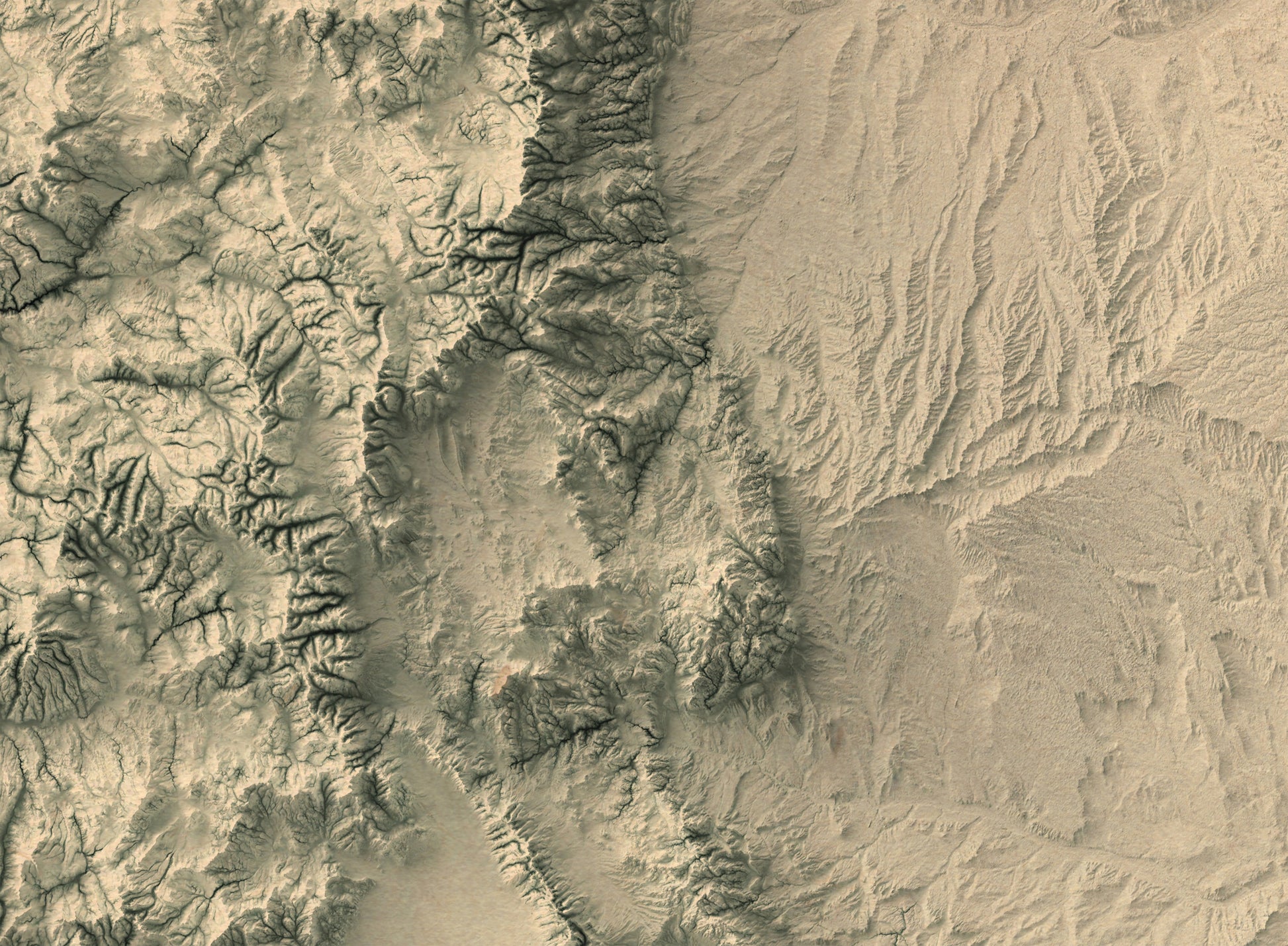 Detailed close-up of a Colorado (USA) relief map, showcasing textured topography and geographic contours