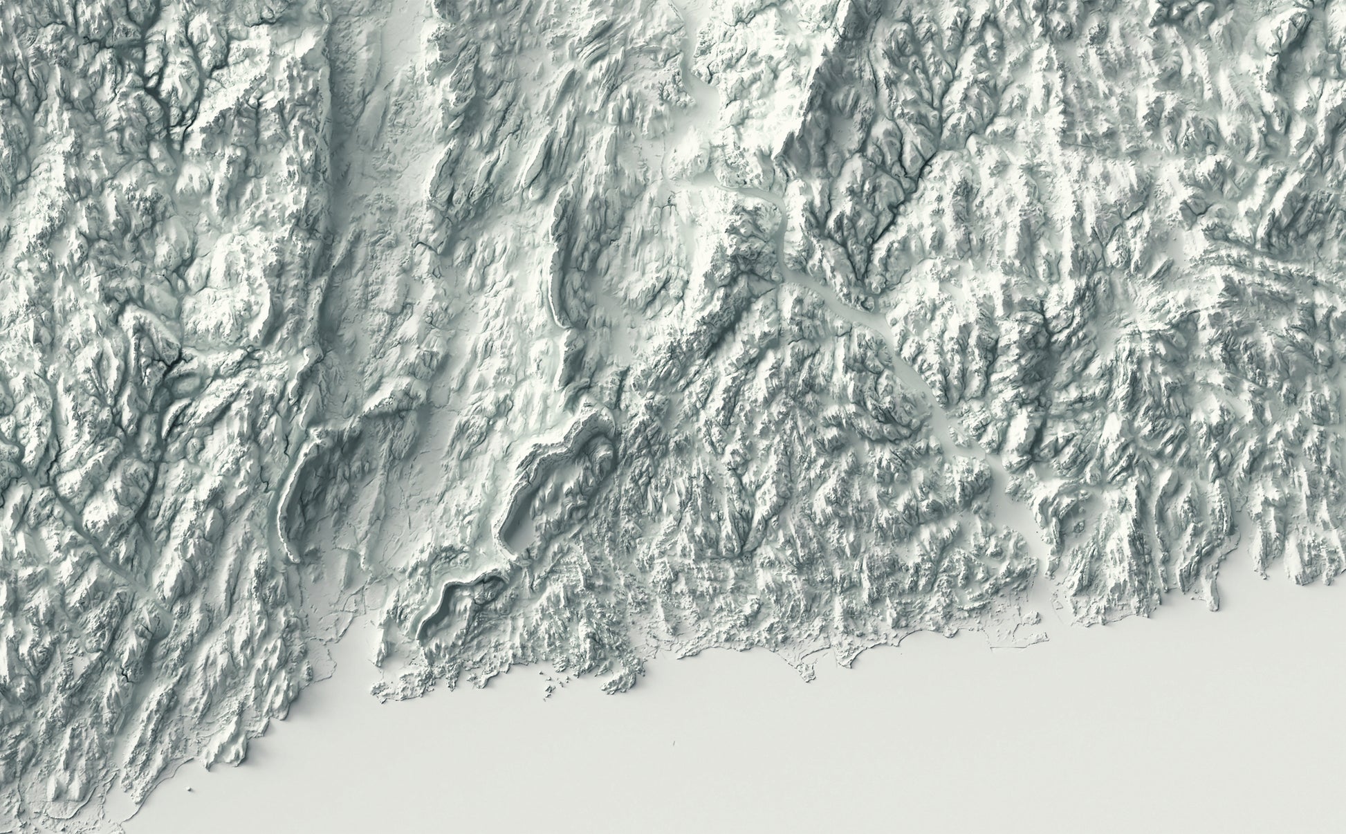 Detailed close-up of a Connecticut (USA) relief map, showcasing textured topography and geographic contours