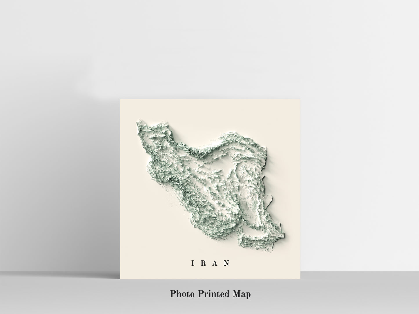 Iran Shaded relief map print, highlighting topography. Ideal for home decor and geography lovers