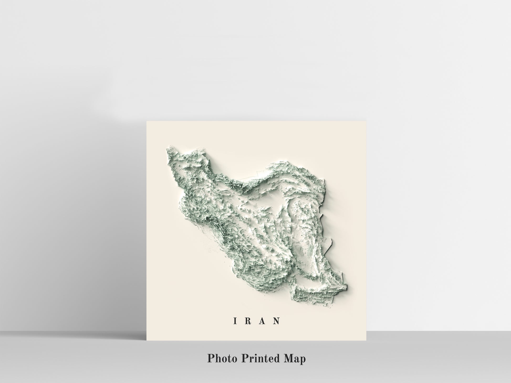 Iran Shaded relief map print, highlighting topography. Ideal for home decor and geography lovers