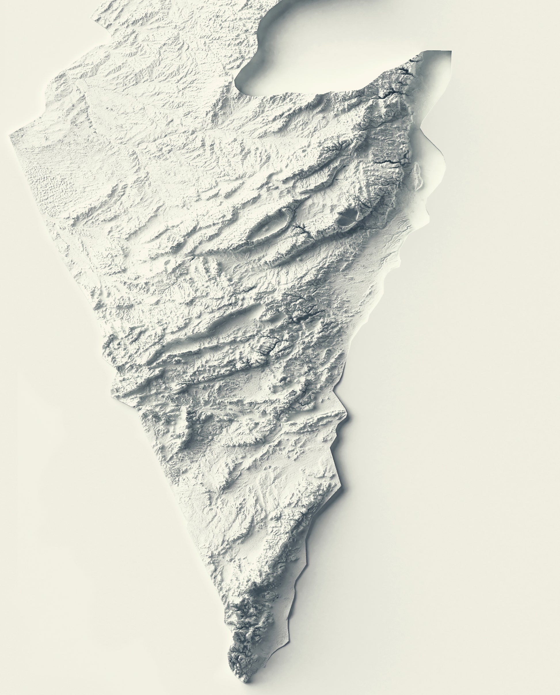 Detailed close-up of a Israel relief map, showcasing textured topography and geographic contours