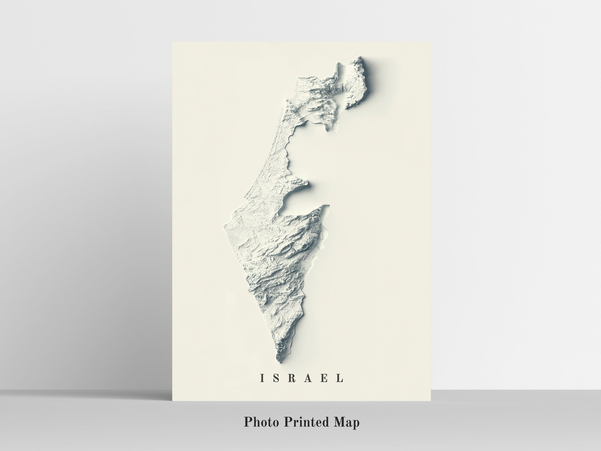 Israel Shaded relief map print, highlighting topography. Ideal for home decor and geography lovers