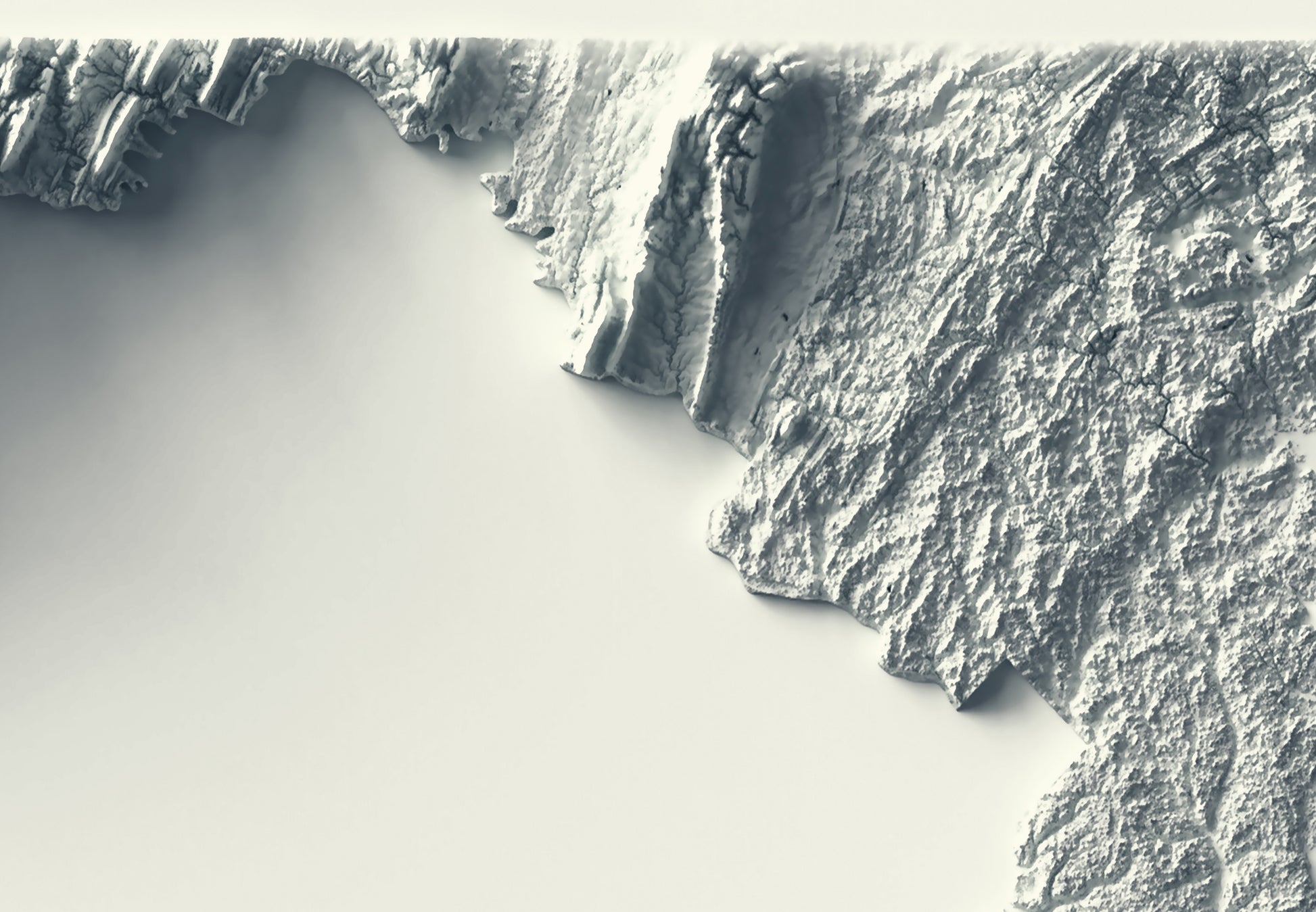 Detailed close-up of a Maryland (USA) relief map, showcasing textured topography and geographic contours