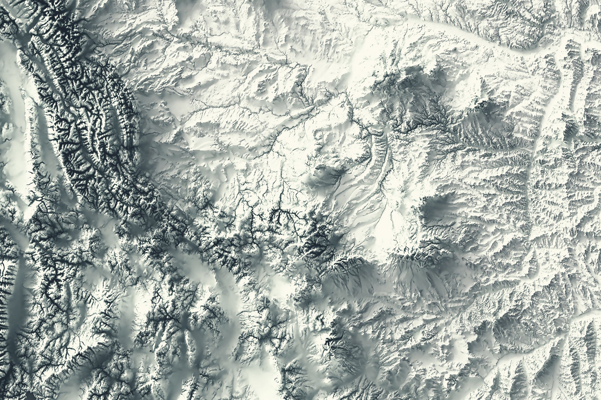 Detailed close-up of a Montana (USA) relief map, showcasing textured topography and geographic contours