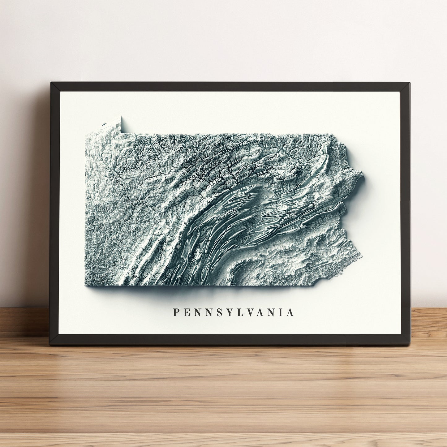 vintage shaded relief map of Pennsylvania