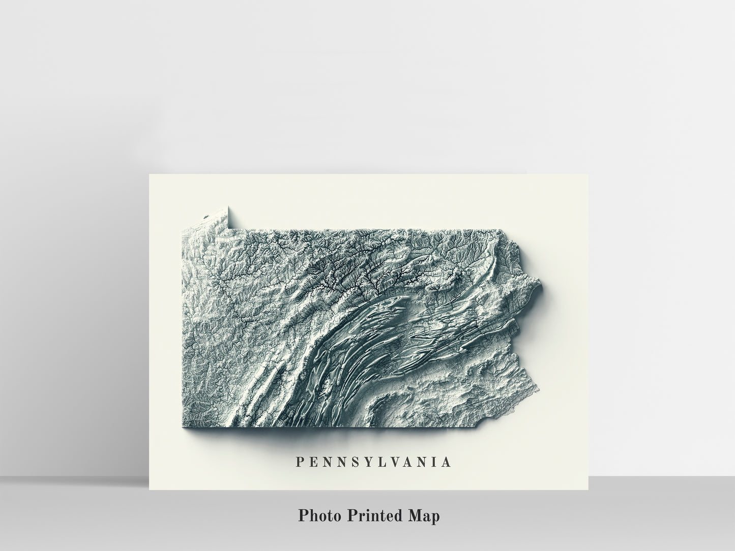 vintage shaded relief map of Pennsylvania