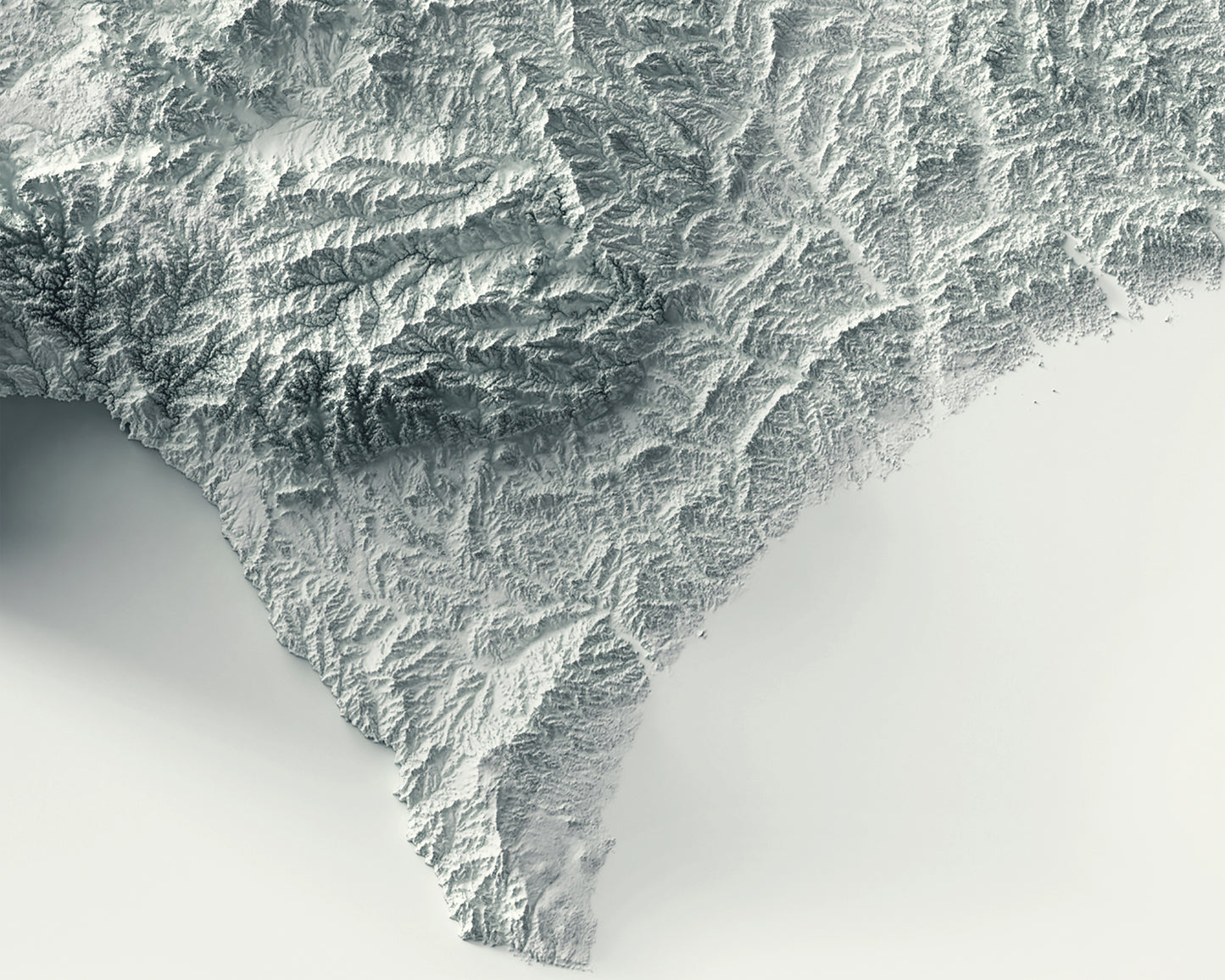 Detailed close-up of a Texas (USA) relief map, showcasing textured topography and geographic contours