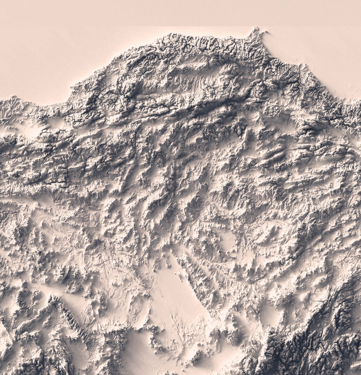 Detailed close-up of a vintage Turkey relief map, showcasing textured topography and geographic contours