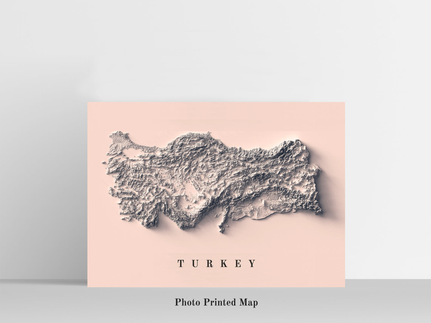 Turkey Shaded relief map print, highlighting topography. Ideal for home decor and geography lovers