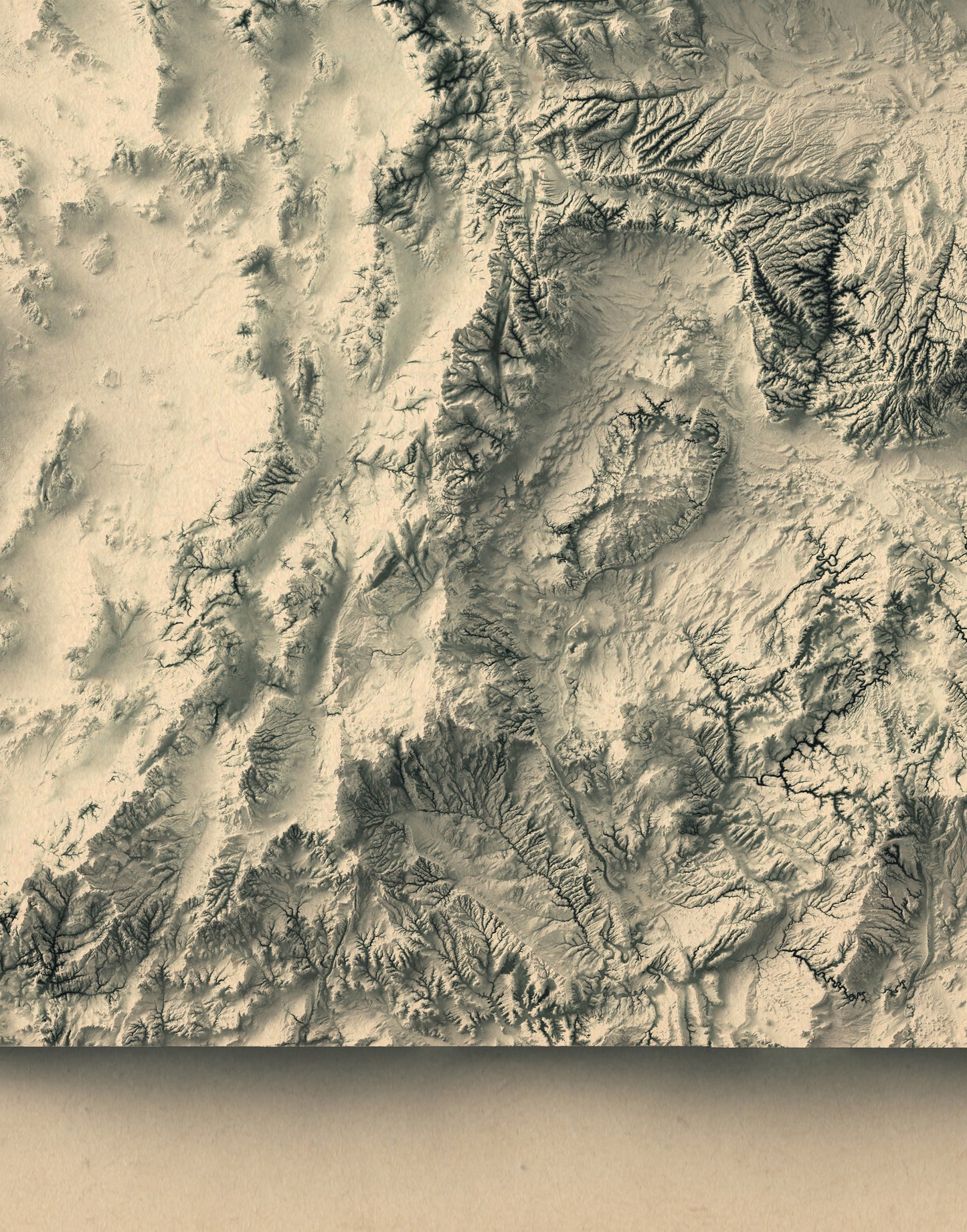 shaded vintage relief map of