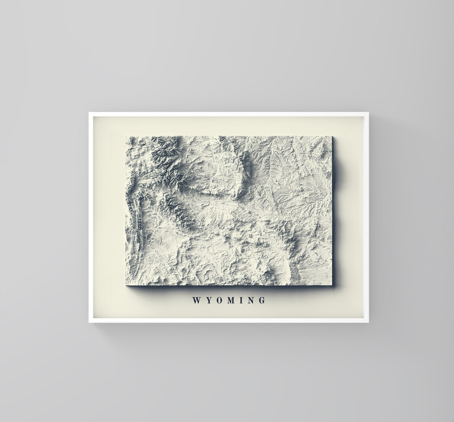 shaded vintage relief map of Wyoming