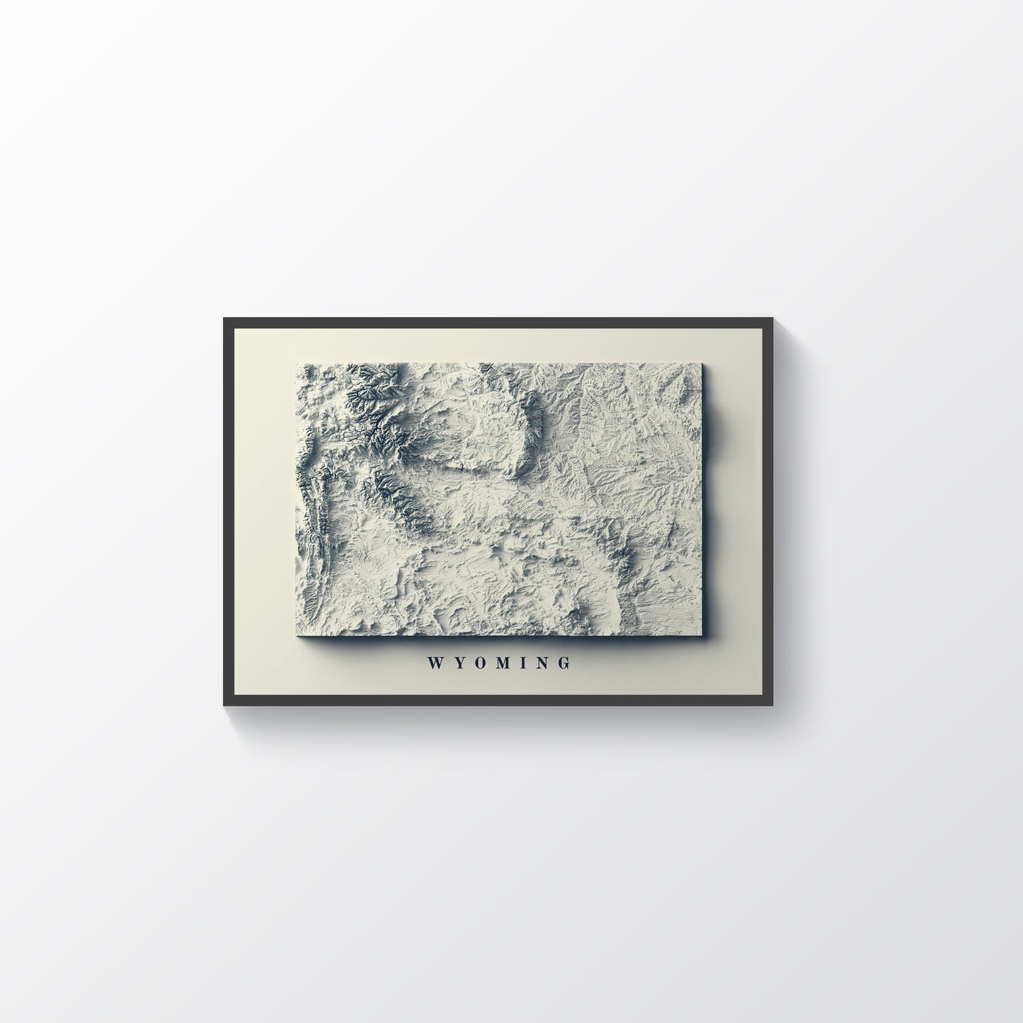 shaded vintage relief map of Wyoming
