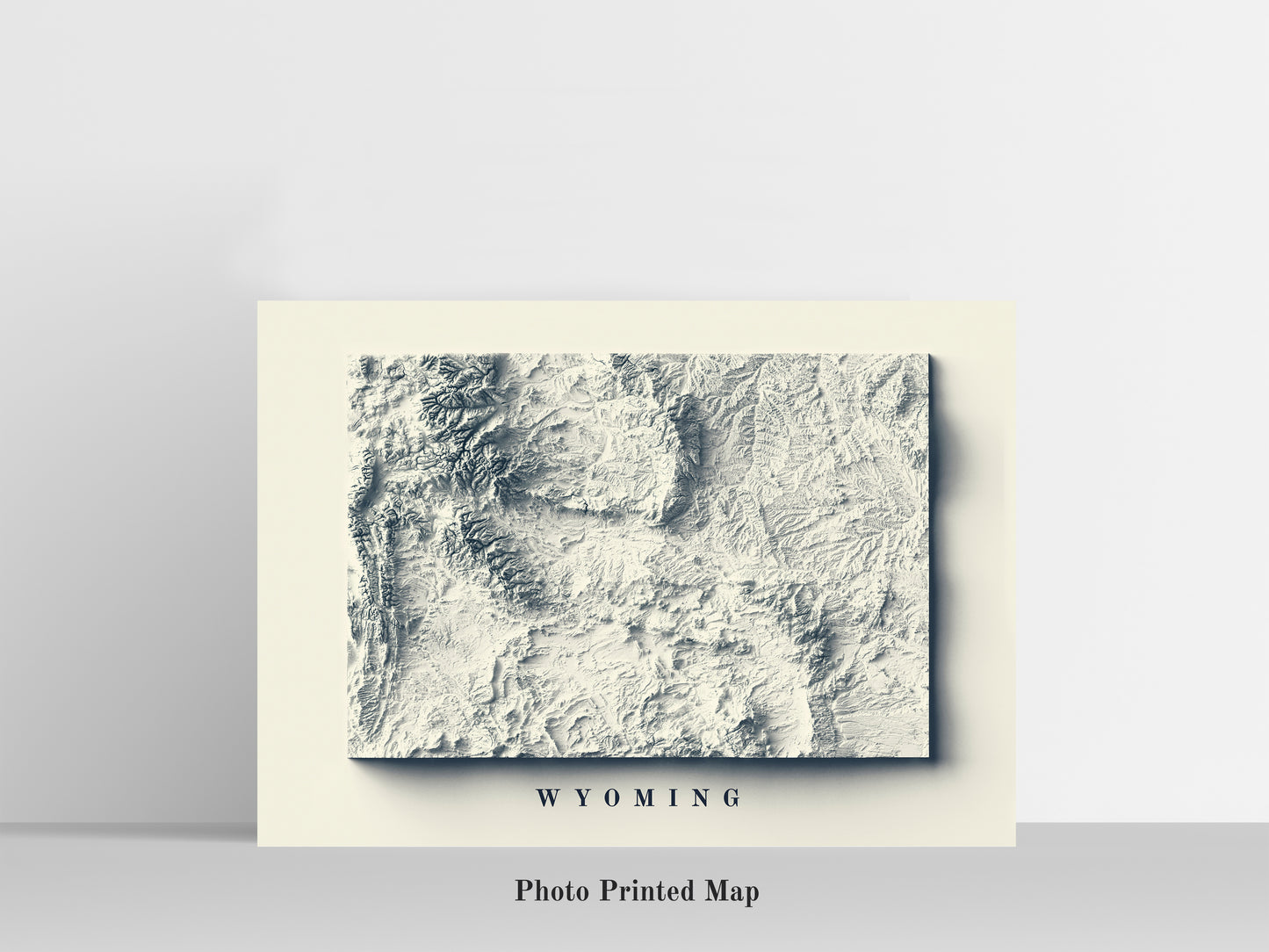 shaded vintage relief map of Wyoming
