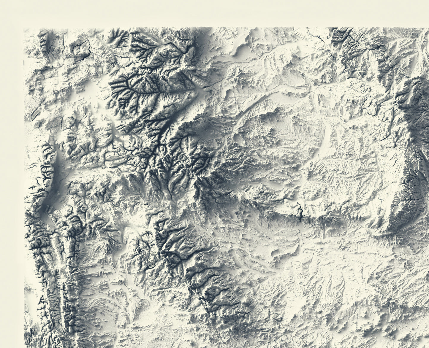 shaded vintage relief map of Wyoming