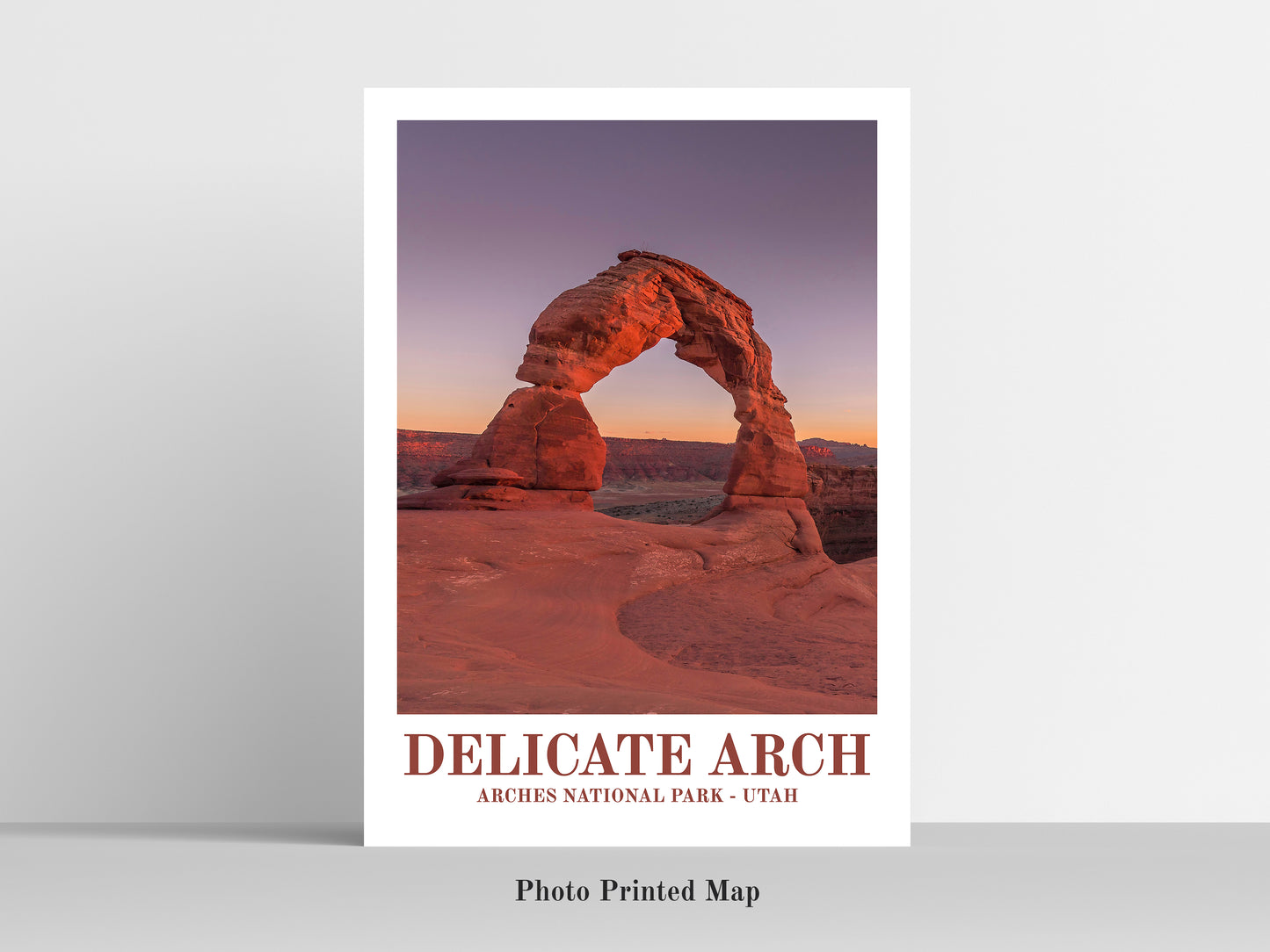 Delicate Arch vintage travel poster. Ideal for home decor and geography lovers