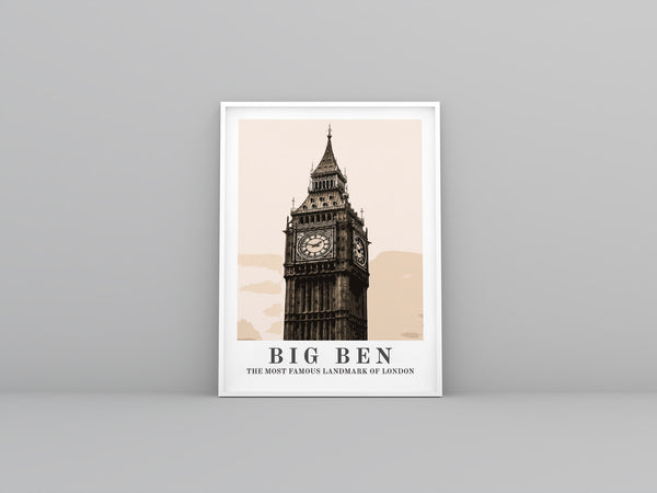 vintage travel poster of the Big Ben, London