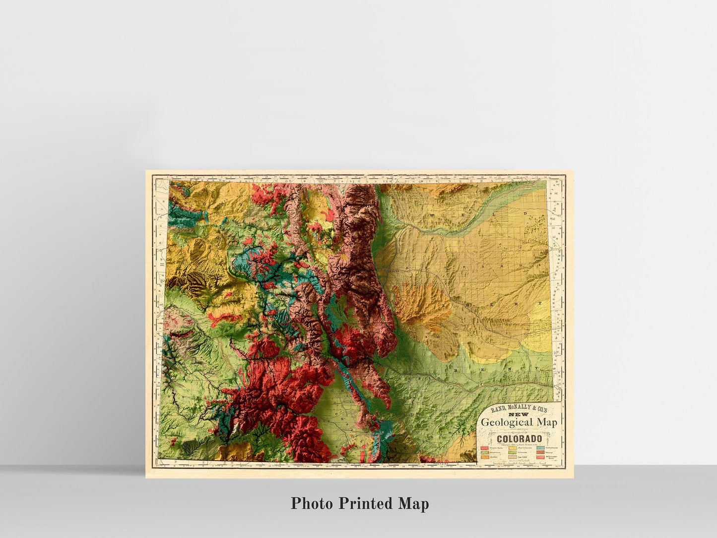 Colorado (USA) Shaded relief map print, highlighting topography. Ideal for home decor and geography lovers