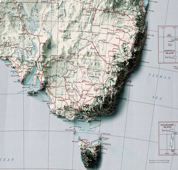 Image showing a vintage relief map of Australia