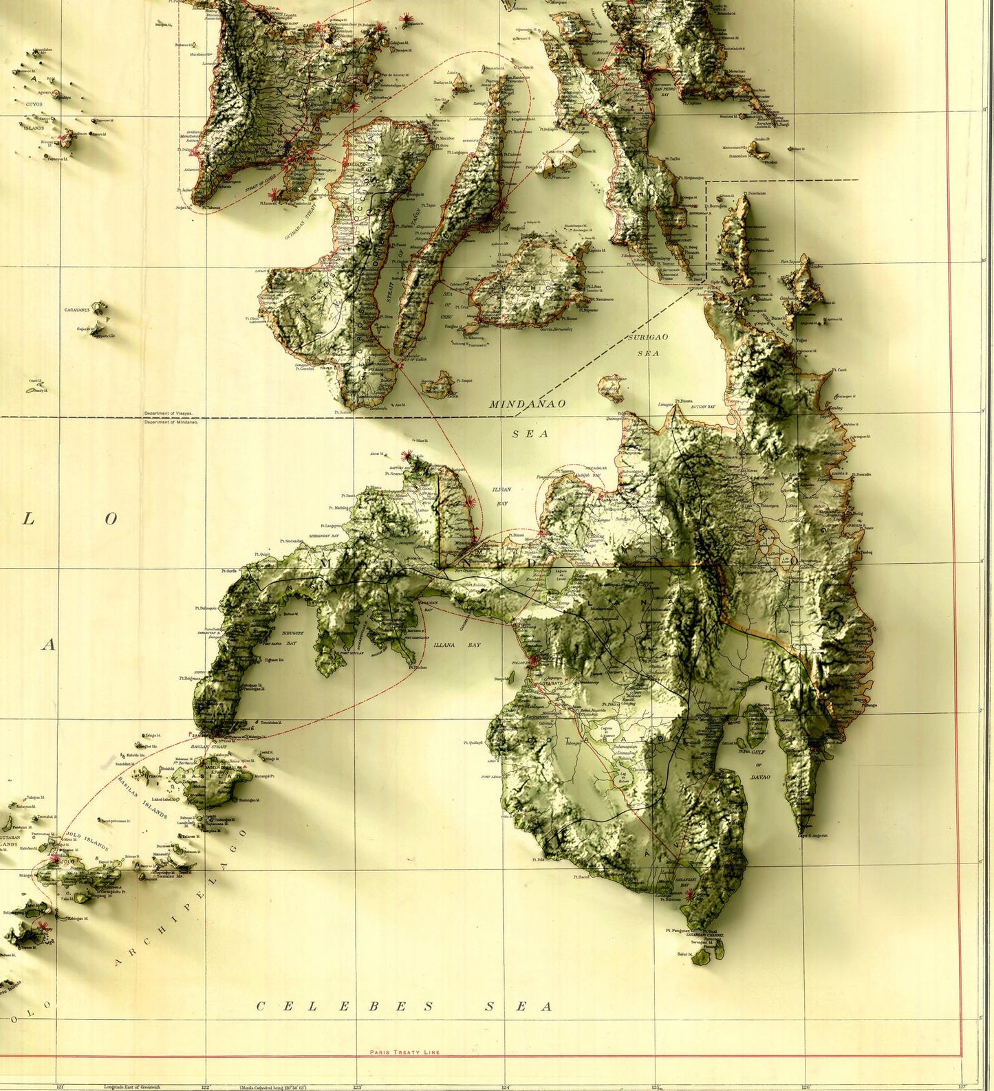 Image showing a vintage relief map of the Philippines
